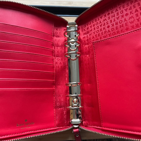 Kate Spade Wellesley Red Leather Zip Around Agenda Planner - Picture 3 of 4